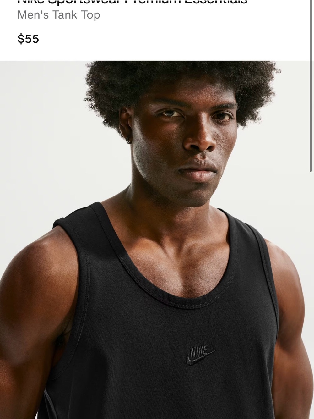 Nike Black Men's Athletic Tank with Subtle Logo